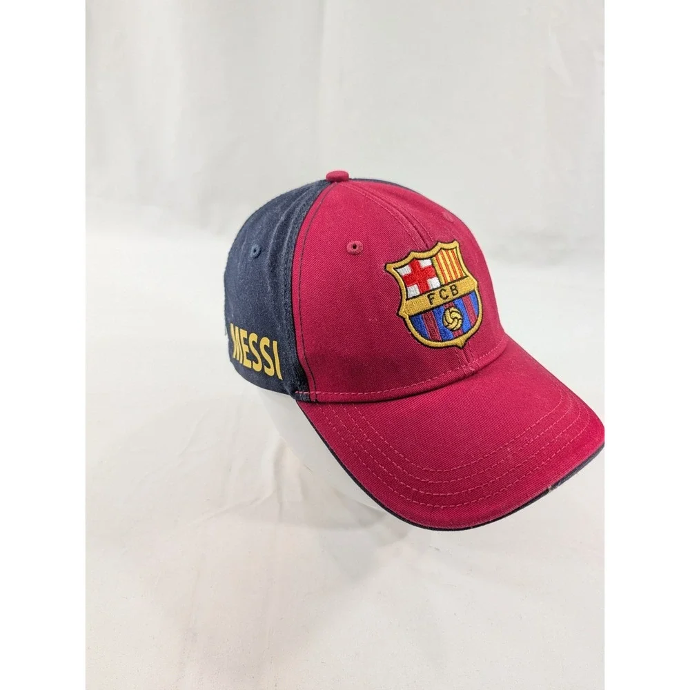 Lionel Messi FCB Barcelona Soccer‎ Hat Cap Official Adjustable Faded Maroon Navy